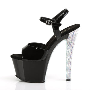 SKY-309CHRS 7" Heel Black and Silver Pole Dancing Platforms