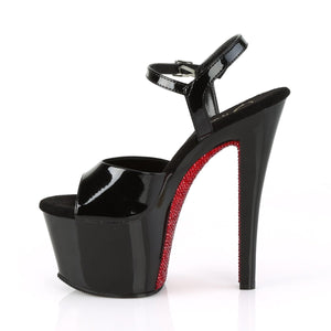 SKY-309CRS 7" Heel Black and Red Pole Dancing Platforms