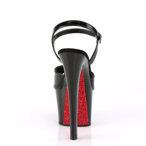 SKY-309CRS 7" Heel Black and Red Pole Dancing Platforms