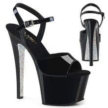 Load image into Gallery viewer, SKY-309CRS 7&quot; Heel Black and Silver Pole Dancing Platforms