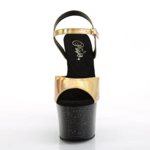 SKY-309HG 7" Heel Gold Hologram Pole Dancing Platforms