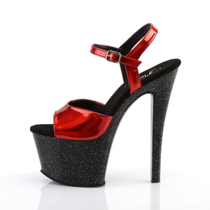 SKY-309HG Pleaser 7" Heel Red Holo Pole Dancing Platforms