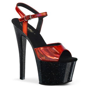 SKY-309HG Pleaser 7" Heel Red Holo Pole Dancing Platforms