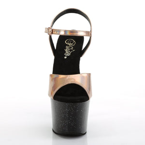 SKY-309HG 7" Heel Rose Gold Holo Pole Dancing Platforms