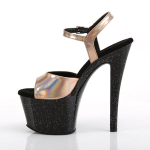 SKY-309HG 7" Heel Rose Gold Holo Pole Dancing Platforms