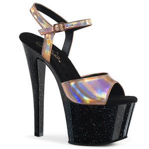 SKY-309HG 7" Heel Rose Gold Holo Pole Dancing Platforms