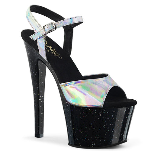 SKY-309HG 7 Inch Heel Silver Hologram Pole Dancing Platforms