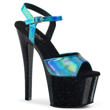 Load image into Gallery viewer, SKY-309HG 7&quot; Heel Turquoise Hologram Pole Dancing Platforms