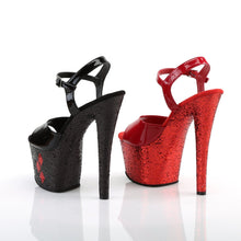 Load image into Gallery viewer, SKY-309HQ 7&quot; Heel Black Red Glitter Pole Dancer Platforms