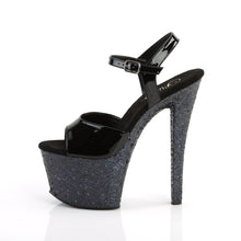 Load image into Gallery viewer, SKY-309LG 7&quot; Black Patent and Glitter Pole Dancer Platforms