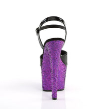 Load image into Gallery viewer, SKY-309LG Pleaser 7&quot; Heel Black &amp; Purple Glitter Shoes