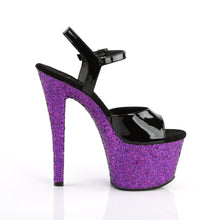 Load image into Gallery viewer, SKY-309LG Pleaser 7&quot; Heel Black &amp; Purple Glitter Shoes