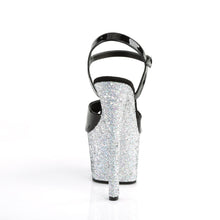 Load image into Gallery viewer, SKY-309LG Pleaser 7&quot; Heel Black Silver Glitter Sexy Shoes