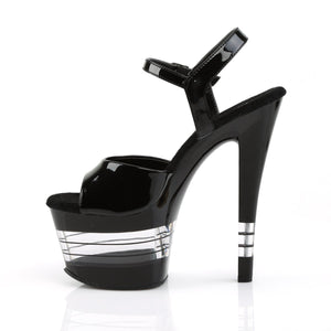 SKY-309LN Pleaser 7" Heel Black Patent Pole Dancing Platform