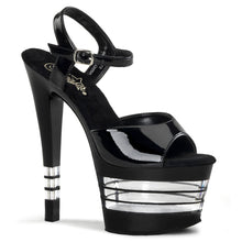 Load image into Gallery viewer, SKY-309LN Pleaser 7&quot; Heel Black Patent Pole Dancing Platform