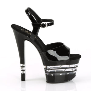 SKY-309LNRS 7" Heel Black Patent Pole Dancing Platforms