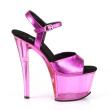 Load image into Gallery viewer, SKY-309MT 7&quot; Heel Fuchsia Metalic PU Pole Dancing Platforms