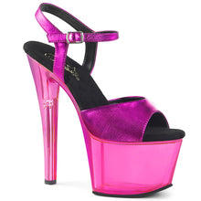 Load image into Gallery viewer, SKY-309MT 7&quot; Heel Fuchsia Metalic PU Pole Dancing Platforms