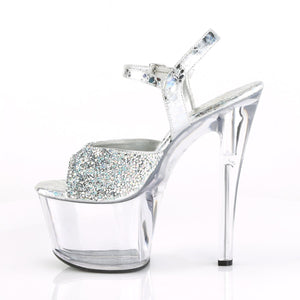 SKY-309RS 7 Inch Heel Silver Hologram Pole Dancing Platforms