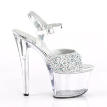 Load image into Gallery viewer, SKY-309RS 7 Inch Heel Silver Hologram Pole Dancing Platforms