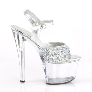 SKY-309RS 7 Inch Heel Silver Hologram Pole Dancing Platforms