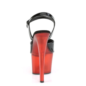 SKY-309T 7 Inch Heel Black Frosted Red Pole Dancer Platforms