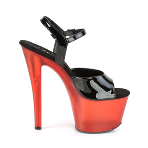 SKY-309T 7 Inch Heel Black Frosted Red Pole Dancer Platforms