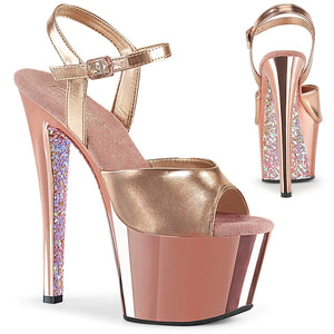 SKY-309TTG 7" Heel Rose Gold Metallic Pole Dancing Platforms