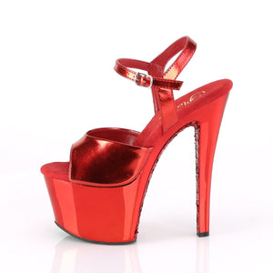 SKY-309TTG Pleaser 7 Inch Heel Red Pole Dancing Platforms