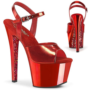 SKY-309TTG Pleaser 7 Inch Heel Red Pole Dancing Platforms