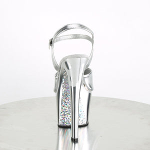 SKY-309TTG Pleaser 7 Inch Heel Silver Pole Dancing Platforms