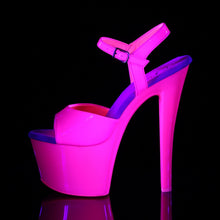 Load image into Gallery viewer, SKY-309UV 7&quot; Heel Neon Hot Pink Pole Dancing Platforms