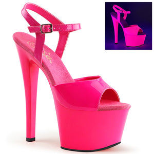 SKY-309UV 7" Heel Neon Hot Pink Pole Dancing Platforms