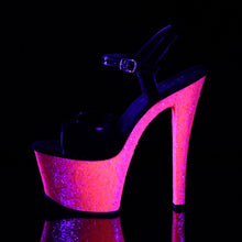 Load image into Gallery viewer, SKY-309UVLG 7&quot; Heel Black with Pink Glitter Strippers Shoes