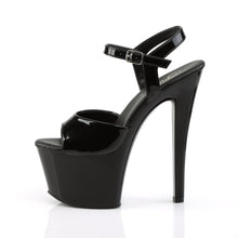 Load image into Gallery viewer, SKY-309VL Pleaser 7&quot; Heel Black Patent Pole Dancing Platform