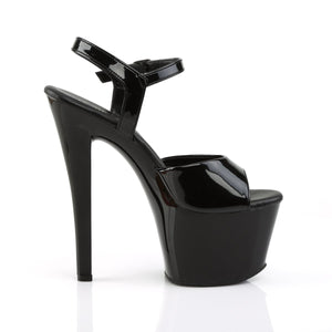 SKY-309VL Pleaser 7" Heel Black Patent Pole Dancing Platform