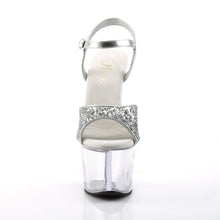 Load image into Gallery viewer, SKY-310 Pleaser 7&quot; Heel Silver Glitter Pole Dancing Platform