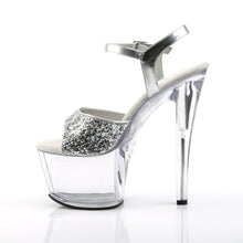 Load image into Gallery viewer, SKY-310 Pleaser 7&quot; Heel Silver Glitter Pole Dancing Platform