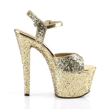 Load image into Gallery viewer, SKY-310LG Pleaser 7&quot; Heel Gold Glitter Pole Dancing Platform