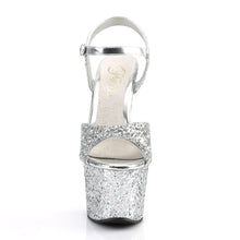 Load image into Gallery viewer, SKY-310LG 7&quot; Heel Silver Glitter Pole Dancing Platforms