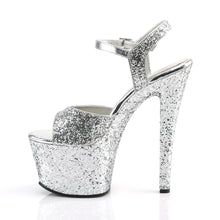 Load image into Gallery viewer, SKY-310LG 7&quot; Heel Silver Glitter Pole Dancing Platforms