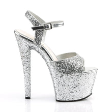 Load image into Gallery viewer, SKY-310LG 7&quot; Heel Silver Glitter Pole Dancing Platforms