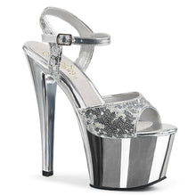 Load image into Gallery viewer, SKY-310SQ 7&quot; Heel Silver Sequins Pole Dancing Platforms