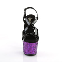 Load image into Gallery viewer, SKY-330LG Pleaser 7&quot; Heel Black Purple Glitter Sexy Shoes