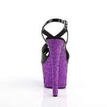 Load image into Gallery viewer, SKY-330LG Pleaser 7&quot; Heel Black Purple Glitter Sexy Shoes