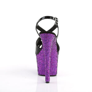 SKY-330LG Pleaser 7" Heel Black Purple Glitter Sexy Shoes