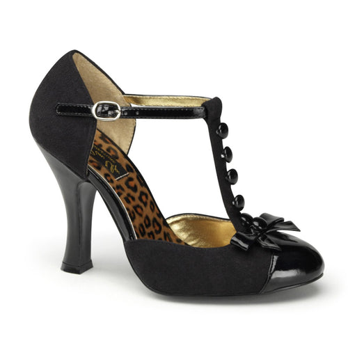 SMITTEN-10 Pin Up 4 Inch Heel Black Suede Fetish Footwear