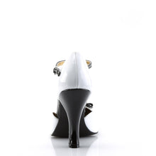 Load image into Gallery viewer, SMITTEN-10 Pin Up 4 Inch Heel White &amp; Black Fetish Footwear