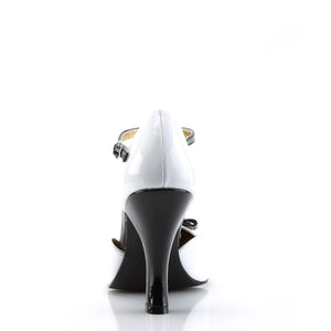 SMITTEN-10 Pin Up 4 Inch Heel White & Black Fetish Footwear