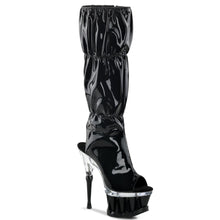 Load image into Gallery viewer, SPIKY-2001 6.5&quot; Heel Black Stretch Patent Pole Dancer Sandal